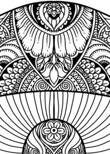 Mushroom Group Adult Coloring Page - Detail 2