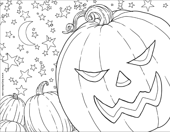 Free Pumpkin Patch Halloween Coloring Sheet for Download