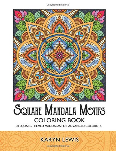 Square Mandala Motifs Coloring Book